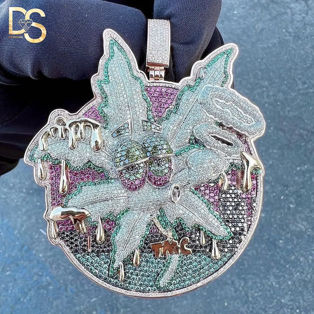 Rapper Jewelry Iced Out Zircon Moissanite Diamond 925 Silver Hip Hop Initial Custom Pendant