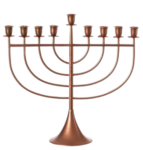 Modern Hanukkah Menorah Gold Plated Customized <b>Colours</b> Contemporary Metal Design Handcrafted Judaica Gift Vintage <b>Candle</b> Stands - Product Image 3