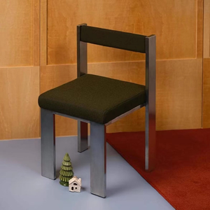 Chaise de salle à manger <span class=keywords><strong>vintage</strong></span> nordique, dossier minimaliste, acier inoxydable durable, chaise design créative pour la maison, l'appartement, l'atelier - Product Image 3