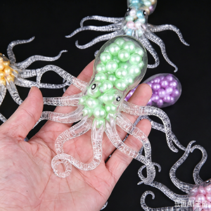 Jouet anti-stress pieuvre transparent à billes, tentacules extensibles, super solide, tactile, pour soulager l'anxiété des enfants - Product Image 6