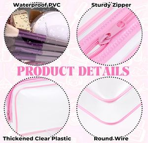<b>Clear</b> Makeup <b>Bags</b> Bulk TSA Approved <b>Toiletry</b> <b>Bag</b> for Travel PVC Waterproof <b>Clear</b> Cosmetic Pouch with Zipper for Men and Women - Product Image 3