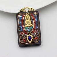 Pendentif en bois de santal Moyamiya, œil bouddhiste, Ganesha, Kalachakra, lotus, huit trigrammes chinois, pour bracelet ou collier