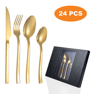 Juego de Cubiertos de Acero Inoxidable Oro Satinado Bestek 4 PIEZAS para Boda Cubiertos Dorados - Product Image 5