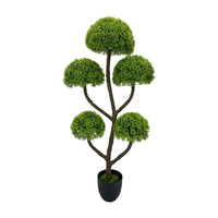 Tizen Artificielle Topiaire Buis Herbe Boule Bonsaï Arbres Artificielle Cyprès Arbre Plantes Synthétiques En Pot pour Décoratif