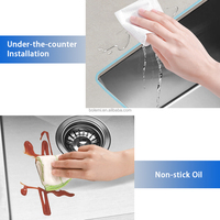 Évier de cuisine double cuve 32'' en acier inoxydable brossé SUS304, à un trou, personnalisable OEM, multifonction