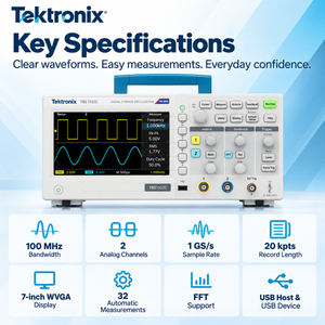 Osciloscopio Digital de Almacenamiento Tektronix TBS1102C, 100MHz, 1GS/s, 2 Canales, para Pruebas Electrónicas - Product Image 4