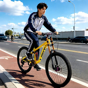 Bicicleta de Montaña de 26 Pulgadas con Suspensión Delantera/Trasera, 10 Velocidades, de Aleación de Aluminio, con Amortiguación y Doble Freno de Disco, Envío Directo Internacional - Product Image 2