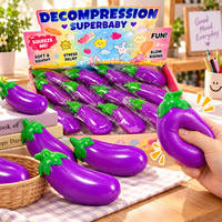 Jouet Squishy Aubergine Doux à Remontée Lente Anti-Stress Jouet Sensoriel à Presser pour Enfants et Adultes Cadeaux