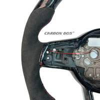 Rotes Geschmiedetes Carbon-Faser-Wildleder LED Angepasstes Sport-Lenkrad Geeignet für Perforierten MK6 GOLF JETTA