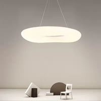 Jpungsun Lustre à anneau blanc laiteux translucide moderne Lampe suspendue de salle à manger Lampe suspendue nordique créative