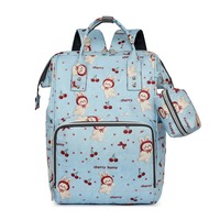Sac à dos imperméable pour couches, sac à langer mignon de grande capacité, sac à dos multifonctionnel pour maman avec porte-sucette