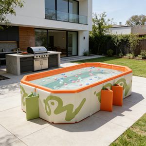 Meilleures ventes de piscines pliables en PVC pour l'extérieur, grandes piscines pour la maison, le jardin et la cour - Product Image 3
