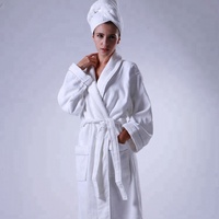Peignoir 5 étoiles haute qualité pour hôtel et maison Peignoir en velours de couleur jaune et blanc en coton Robes d'hôtel de luxe