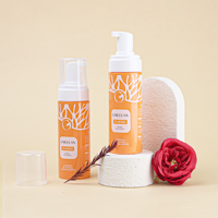 Flacon pompe mousse orange 100 ml, flacon en plastique pour nettoyant visage, emballage cosmétique de voyage rechargeable avec pompe moussante
