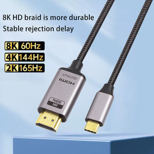 Vente en gros USB-C vers <span class=keywords><strong>HDMI</strong></span> 8K 60Hz câble <span class=keywords><strong>adaptateur</strong></span> mâle vers mâle 48Gbps 8K USB Type C vers 8K <span class=keywords><strong>HDMI</strong></span> câble convertisseur pour téléphone mobile <span class=keywords><strong>mac</strong></span> - Product Image 2