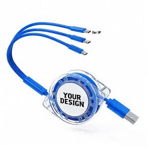 Cable de Carga Retráctil Universal Personalizado al por Mayor, Regalo Promocional, Cable de Carga USB Múltiple 3 en 1 con Logotipo Personalizado - Product Image 1