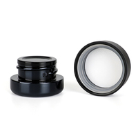 Nouveau Style Bocaux En Verre Concentré 5ml 7ml 9ml Pots Uv Noir Brillant Emballage Couvercle Résistant Aux Enfants Avec Disque En Métal PTFE Linner
