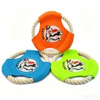 Jouet frisbee pour chien en toile durable avec corde en coton, jouet interactif pour tirer la corde et l'entraînement au rapport de force, pour chiens de taille moyenne à grande et mâcheurs agressifs
