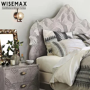 WISEMAX家具高端独特设计雕刻浴镜现代家具室内实木金方沙龙浴室镜