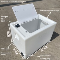Couvercle mobile carré horizontal boîte de pêche Tendon de boeuf voiture seau à poisson Flip-Top stockage d'aquaculture en plastique Durable