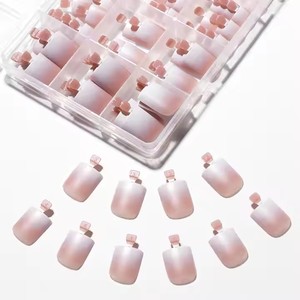 Aillsa 150 Uds Ombre Press on Foot Nail <span class=keywords><strong>Tips</strong></span> Toenails Short Square Pink hecho a mano <span class=keywords><strong>Soft</strong></span> <span class=keywords><strong>Gel</strong></span> Gradient Press on Toe Nails French <span class=keywords><strong>Tips</strong></span> - Product Image 4