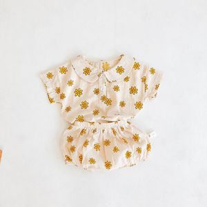 Completo estivo a manica corta per bambina pantaloncini in <span class=keywords><strong>cotone</strong></span> a due pezzi - Product Image 3