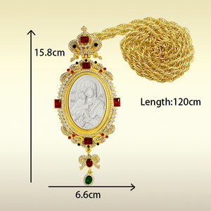 Collar <span class=keywords><strong>de</strong></span> corona <span class=keywords><strong>de</strong></span> deseo <span class=keywords><strong>de</strong></span> joyería cristiana romana chapada en oro con colgante <span class=keywords><strong>de</strong></span> Cruz estilo religioso Cadena <span class=keywords><strong>de</strong></span> cuerda <span class=keywords><strong>de</strong></span> aleación <span class=keywords><strong>de</strong></span> Zinc para oración - Product Image 6
