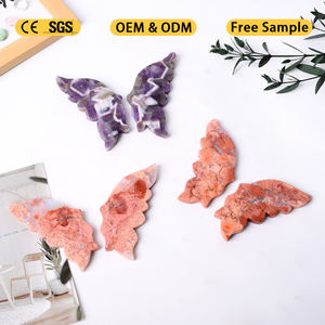 Hoge Kwaliteit Natuurlijke Amethist Bloem Agaat Gesneden Vlinder Kristallen Vlindervleugels Voor Decoratie - Product Image 3
