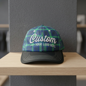 Gorras de Béisbol a Cuadros con Logotipo Personalizado, Gorras sin Estructura de 6 Paneles, Gorras con Impresión en Tela, Gorras Unisex de Alta Calidad - Product Image 2