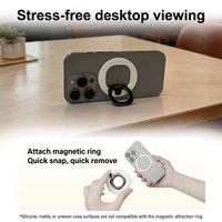 Support de téléphone magnétique en alliage de zinc TKT, pliable, rotation à 360°, support de doigt, béquille universelle, support de bureau pour téléphone