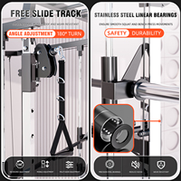 Station de musculation multifonctionnelle tout-en-un avec rack de musculation, système de câbles croisés et pile de poids pour l'entraînement à domicile