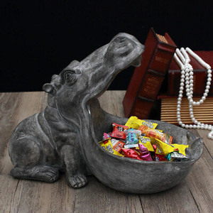 Big Mouth <strong>Hippo</strong> Storage <strong>Figurine</strong> Key Bowl Resin <strong>Hippo</strong> Candy Dish Home Decor - Product Image 2
