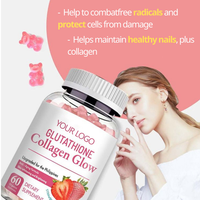 Gummies OEM & ODM au glutathion et au collagène pour l'éclat de la peau, saveur fraise, supplément antioxydant pour le bien-être cutané