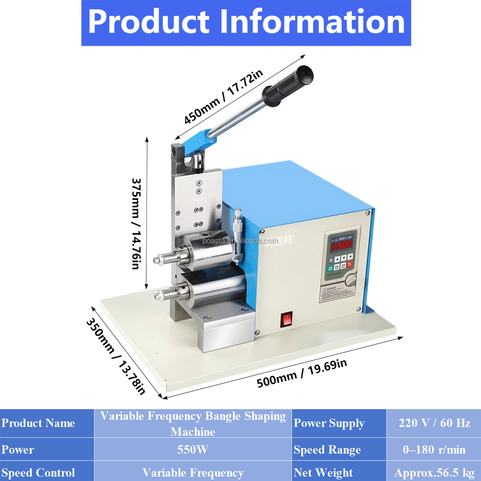 Macchina per Modellare Bracciali a Frequenza Variabile Blu