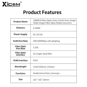 Convertidor de Medios de Fibra Óptica XICOM 1000Mbps, 8 Puertos de Fibra, 2 Puertos RJ45, Switch de Transmisión Ethernet - Product Image 4