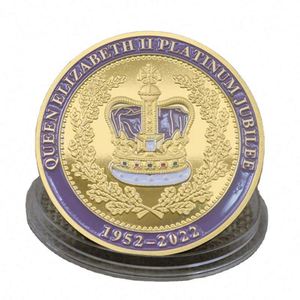 Pièce de monnaie commémorative personnalisée en émail métallique de la Reine Elizabeth d'Angleterre pour cadeau promotionnel - Product Image 1