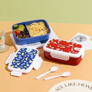 Boîte à lunch astronaute de dessin animé avec couverts pour enfants et employés de bureau - Product Image 3
