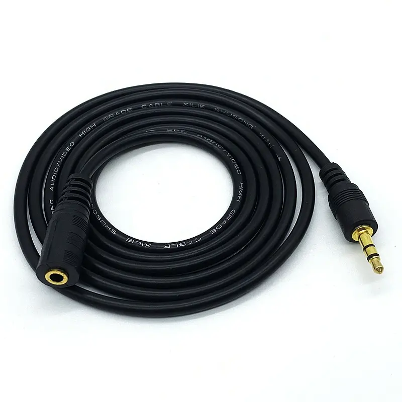 18M Gold Plated Aux Extension Cable 3.5mm Audio Plug Jack Female Wires