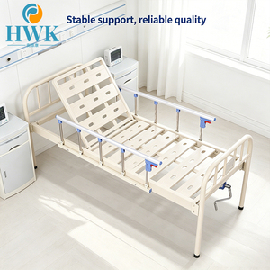 Single Crank Adjustable Hospital Bed Aluminum Alloy Side Rail Metal Medical Bed For <strong>Clinic</strong> Home Care Use - Product Image 1