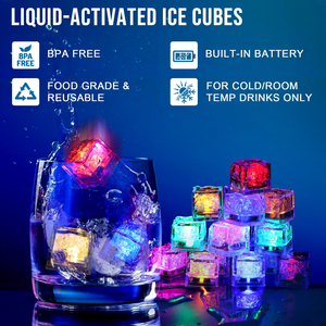 Colorful Fast Flash Slow Flash Ice <b>Cube</b> <b>Light</b> LED Waterproof for Thanksgiving Father's Day Ramadan Graduation Party KTV Bar Use - Product Image 3