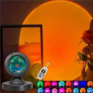 1 pièce Lampe de projection coucher de soleil vibrant, spectre 16 couleurs, télécommande USB, lumière LED créant une ambiance chaleureuse pour la maison et la chambre - Product Image 3