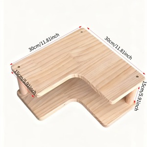 Étagère de rangement d'angle pour bureau, organisateur en bois à 3 niveaux pour tasses, ustensiles de cuisine, bureau, type sur pied, forme rectangulaire - Product Image 2