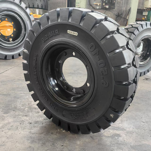 חלקי חילוף לגזה צמיגי גומי מוצק תעשייתי 6.50-10 מלגזה צמיג מוצק עם 5.00f-10 רימות פלדה - Product Image 3