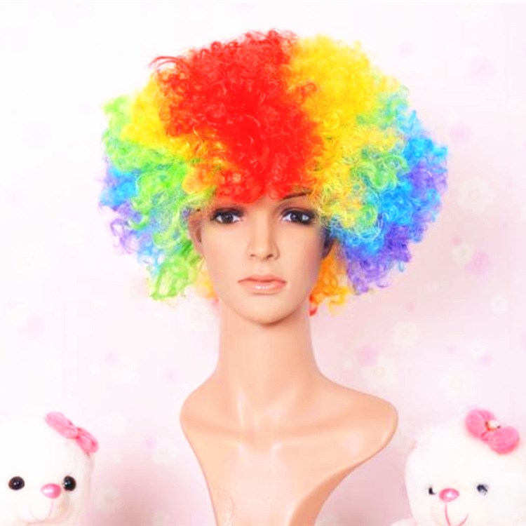 high quality football fans Short Curly Afro soccer fans Synthetic Hair Wigs