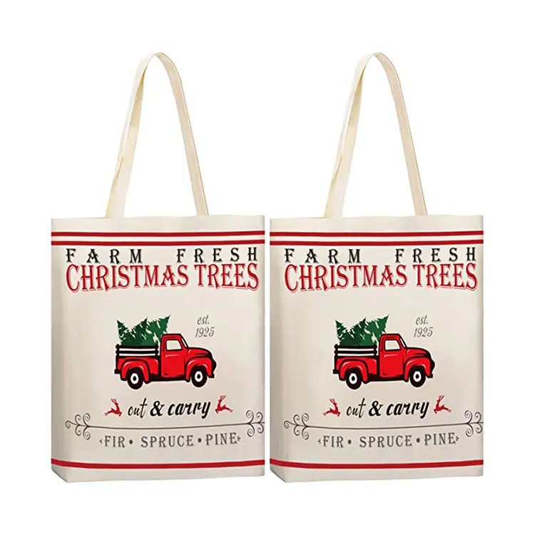 Trend ing Hot Products Günstige Preis Muster Custom ized Canvas Bag Weihnachten Cotton Bags Calico Canvas Stoff Tasche für Festivals