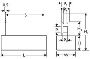 YAGEO SQP20AJB Alta potencia 20W Axial Lead Caja de cerámica ignífuga Tipo de chip Resistencia de montaje en superficie con L = 60mm W = 12,5mm - Product Image 3