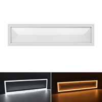 Panel de Luz LED COMI de 20-40W, 5CCT, 1x4FT, Ultrafino, de Aluminio, con Iluminación de Borde, para Montaje en Superficie, Regulable, con Luz Nocturna, para Cocina