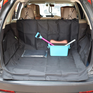 Tapis de coffre de voiture pour animaux de compagnie en tissu Oxford 600D, imperméable, couvre-bagages arrière, couleur unie, adsorption électrostatique - Product Image 1