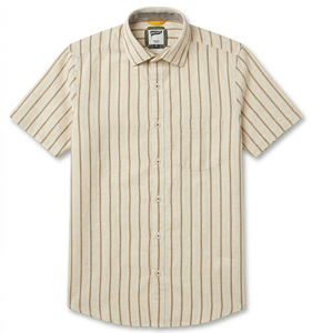 Chemise en lin rayée pour homme, coupe ajustée, respirante, idéale pour l'été, qualité export, fournisseur de vêtements en gros - Product Image 1