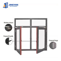 Fenêtre à battant en aluminium de haute qualité avec double vitrage trempé, résistante au feu, avec moustiquaire en acier inoxydable pour la maison ou l'hôtel